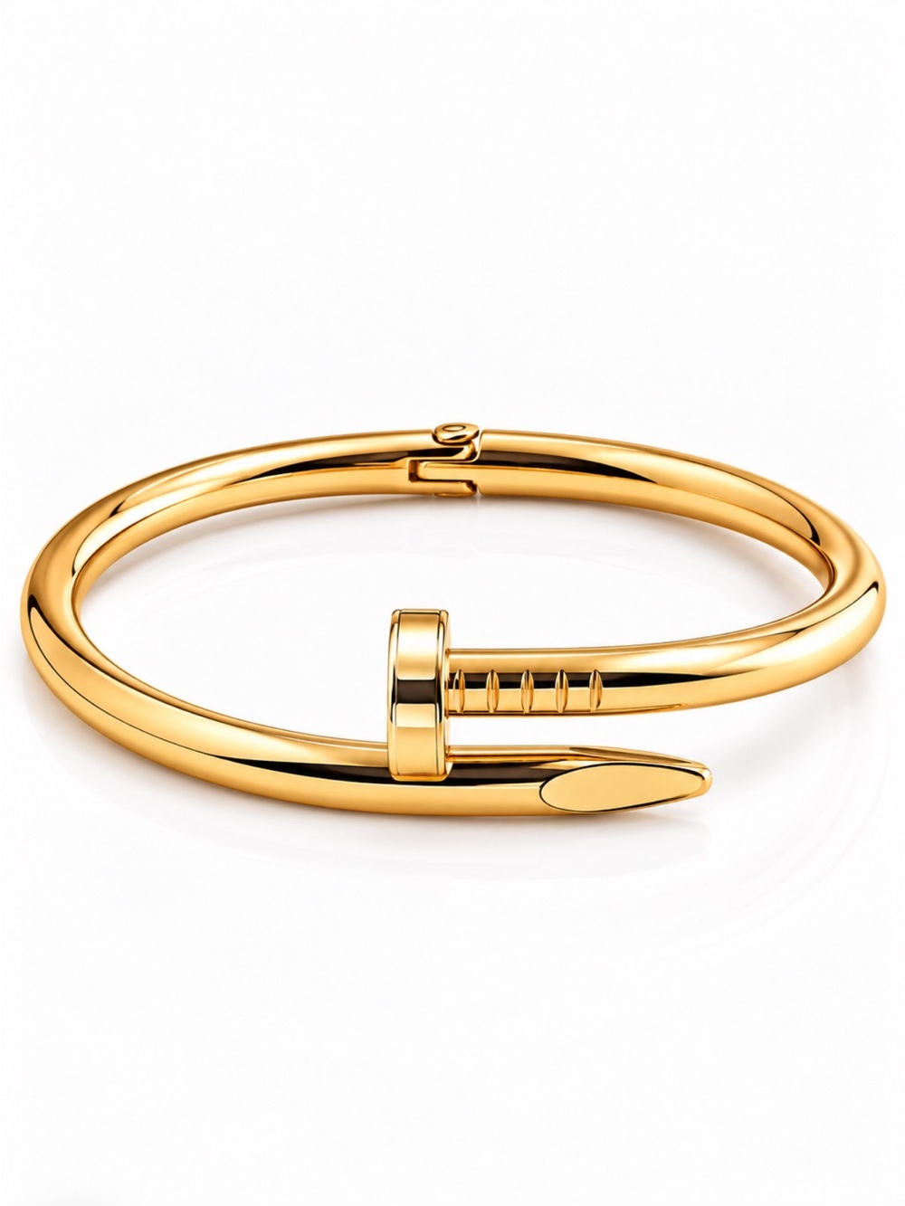 Gold Plated Stainless Steel Nail Bangle Bracelet
